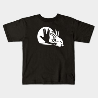 Rabbit shadow Vulcan Salute Trekkie hand gesture Kids T-Shirt